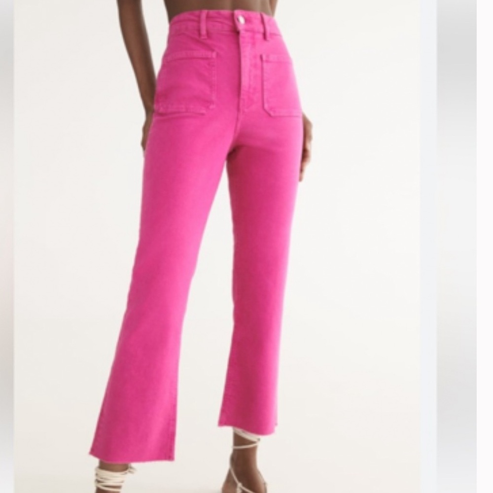 Zara Cropped Flared Pink jeans
